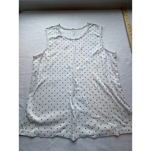 Women's Preppy 100% Cotton Polka Dot Tank Top by White Stag - Size XXL